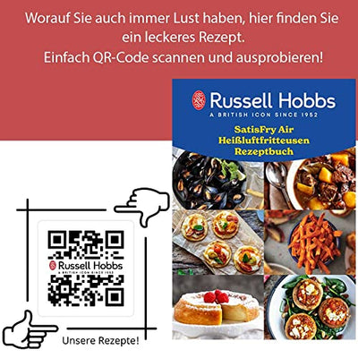 Russell Hobbs Heißluftfritteuse L 4L Rapid AirFryer [sehr kleines Gehäuse/7 Kochfunktionen/10 Programme] SatisFry (spülmaschinenfest, max 220°C, Fritteuse ohne Öl, Grillen,Backen,Braten etc) 27160-56