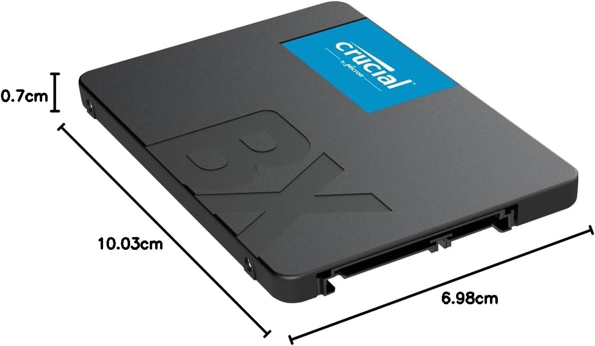 Crucial BX500 SATA SSD 2TB, 2,5" Interne SSD Festplatte, bis zu 540MB/s, 2TB SSD kompatibel mit Laptop und Desktop (PC), 3D NAND, Dynamische Schreibbeschleunigung - CT2000BX500SSD101