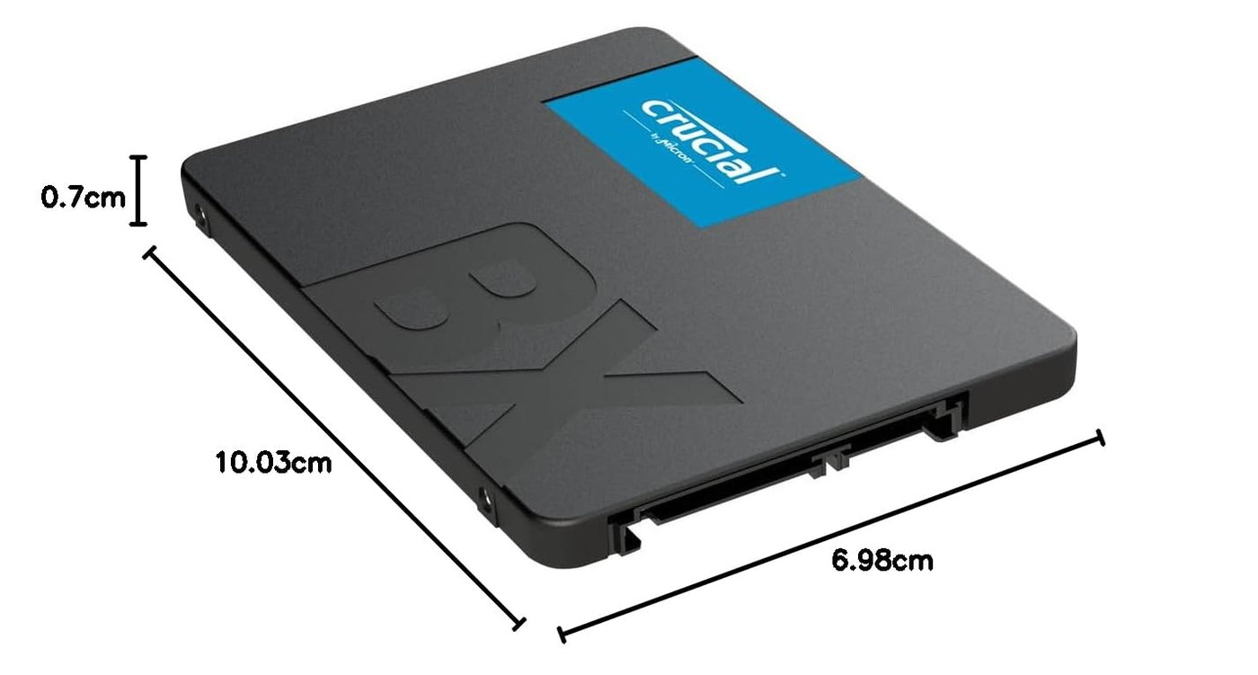 Crucial BX500 SATA SSD 2TB, 2,5" Interne SSD Festplatte, bis zu 540MB/s, 2TB SSD kompatibel mit Laptop und Desktop (PC), 3D NAND, Dynamische Schreibbeschleunigung - CT2000BX500SSD101