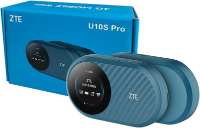 ZTE U10S Pro Bleu, 4G+LTE Mobile Wi-Fi 6, Débloqué, Routeur de voyage portable à faible coût, Connecte 32 appareils, 3000mAh, 10 heures d'autonomie de la batterie, Fonctionne sur tous les réseaux mondiaux