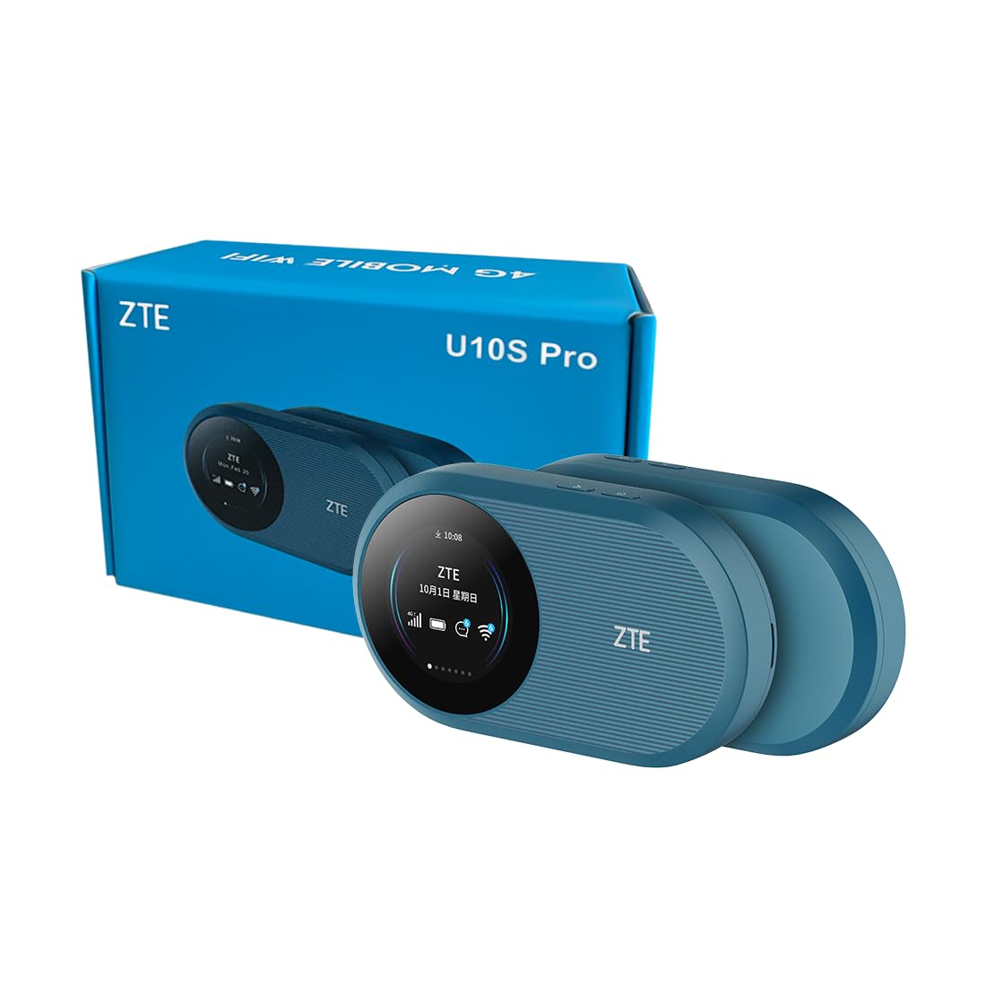 ZTE U10S Pro Bleu, 4G+LTE Mobile Wi-Fi 6, Débloqué, Routeur de voyage portable à faible coût, Connecte 32 appareils, 3000mAh, 10 heures d'autonomie de la batterie, Fonctionne sur tous les réseaux mondiaux