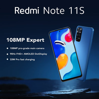 Xiaomi Redmi Note 11S Smartphone, 6GB RAM 128GB ROM, 6,43 Zoll AMOLED DotDisplay, MediaTek Helio G96 Prozessor, 108 MP AI Quad-Kamera (Blau)