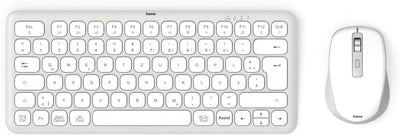 Hama Tastatur Maus Set kabellos (Multi Device Tastatur und Maus mit Bluetooth/Funk für PC, Smartphone, Tablet, klein, mit Batterien, leise Scissortasten, Multimedia Tasten, deutsches QWERTZ-Layout)