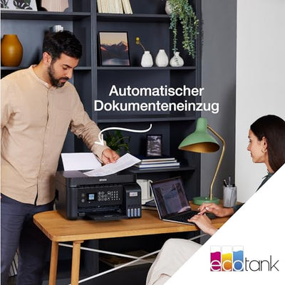 EcoTank ET-3850 A4-Multifunktions-Wi-Fi-Tintentankdrucker, mit einem im Lieferumfang enthaltenen Vorrat an Tinten bis zu 3 Jahren