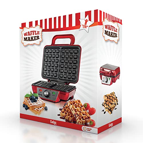 Gadgy Waffeleisen Belgische Waffel | 23x16,8 cm. für 2 Waffeln | Waffle maker 1000 Watt | Einstellbare Temperatur LED-Anzeige | Griff erhitzt nicht | Party-Desserts