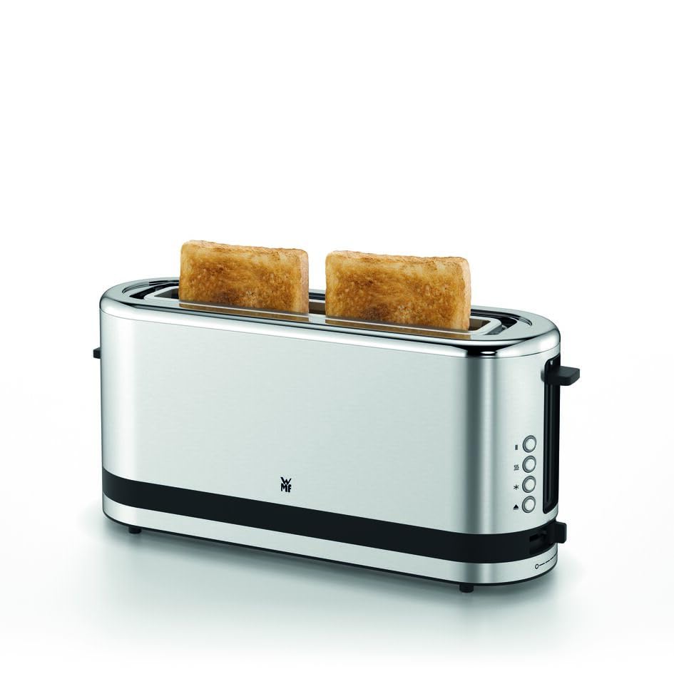 WMF Küchenminis Toaster Langschlitz mit Brötchenaufsatz, 2 Scheiben, XXL, Bagel-Funktion, 7 Bräunungsstufen, 900W, Toaster edelstahl matt