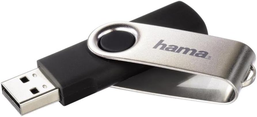 Hama 8GB USB-Stick USB 2.0 Datenstick (10 MB/s Datentransfer, mit Öse zur Befestigung am Schlüsselring, Speicherstick, Memory Stick aus Metall, geeignet für Windows/MacBook) silber