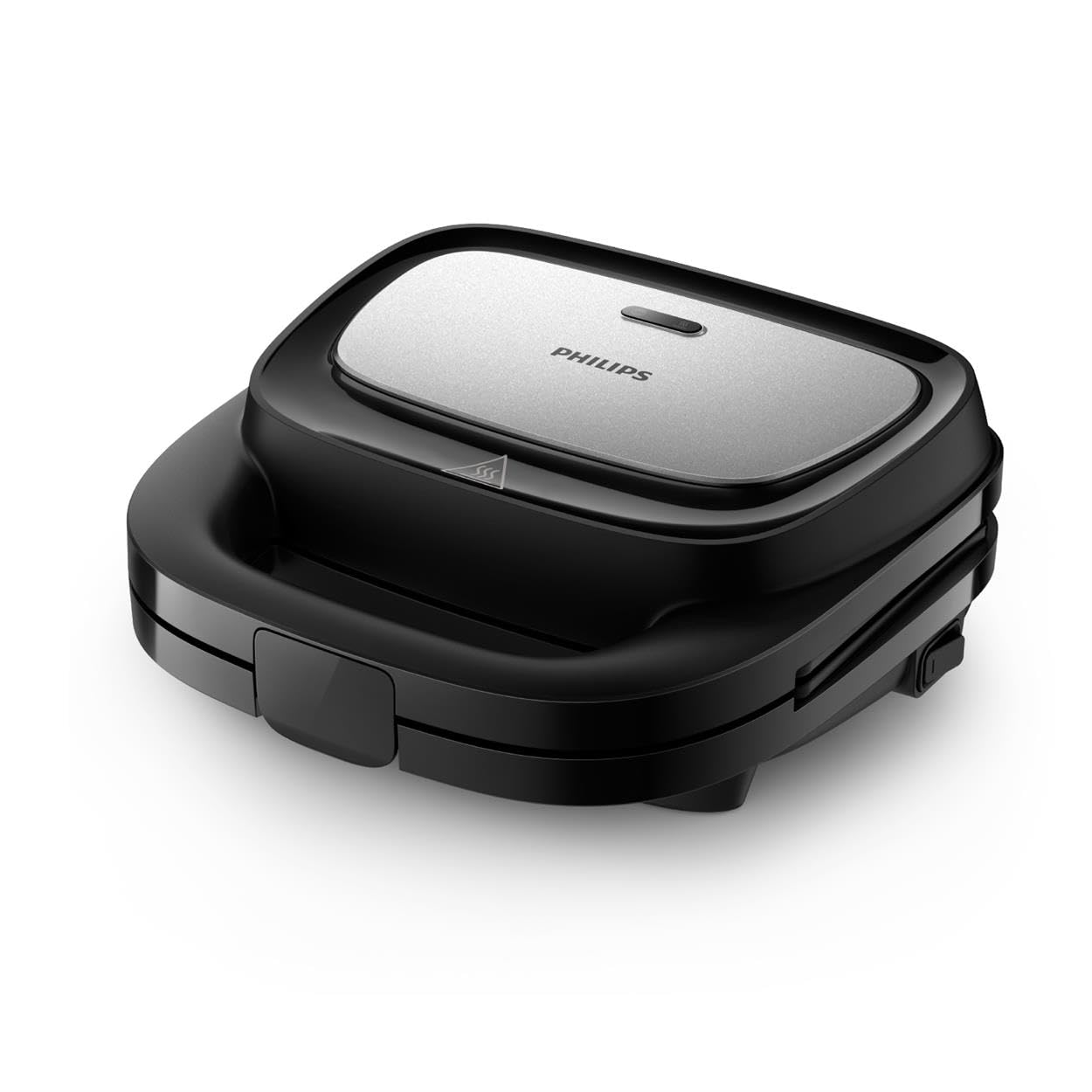 Philips Sandwichmaker 5000 Serie, 750 W, Panini, Waffeln, Sandwichplatten, Schwarz/Silber (HD2350/80)