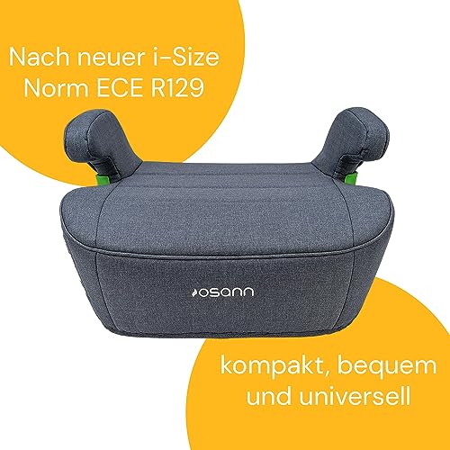 Osann Junior Isofix, Sitzerhöhung Auto Kinder, Kindersitzerhöhung mit Isofix, 126-150 cm (ca. 15-36 kg), Sitzschale i-Size - Elephant Grey