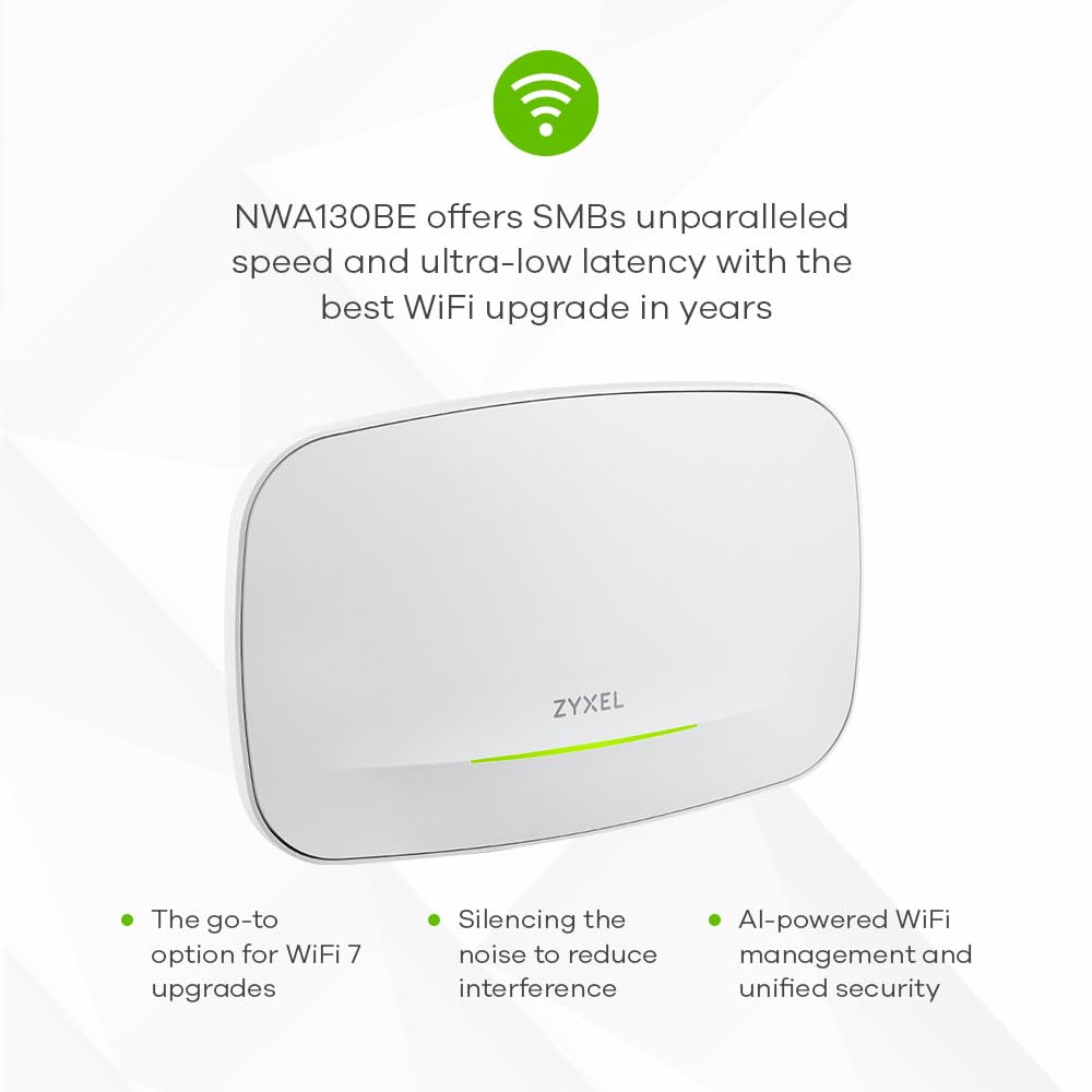 Zyxel BE11000 Enterprise-Grade WiFi 7 Triple-Radio Access Point | Netzteil Nicht enthalten | Nebula Cloud [NWA130BE]