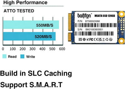 BAITITON MSATA III 128GB SSD Internal Solid State Drive