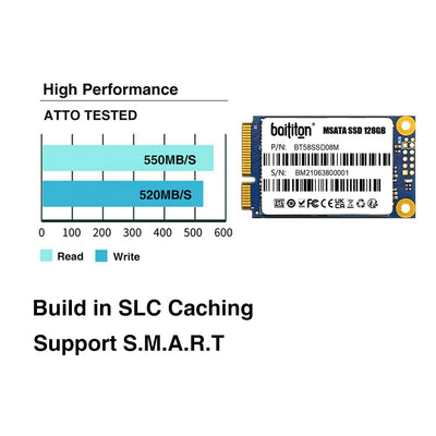 BAITITON MSATA III 128GB SSD Internal Solid State Drive