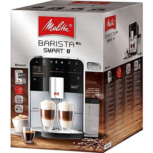 Melitta Barista T Smart - Kaffeevollautomat mit Milchsystem, Kaffeemaschine mit Mahlwerk, für z. B. Cappuccino oder Espresso, App Steuerung möglich, silber/schwarz