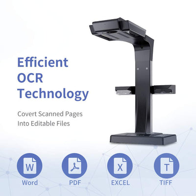 CZUR ET18 Pro Buchscanner mit LED Fülllicht, OCR Dokumentenscanner 18 Megapixel Dokumentenkamera Visualizer mit Laser Abflachungstechnologie, bis zu A3, Kompatibel mit Windows Mac