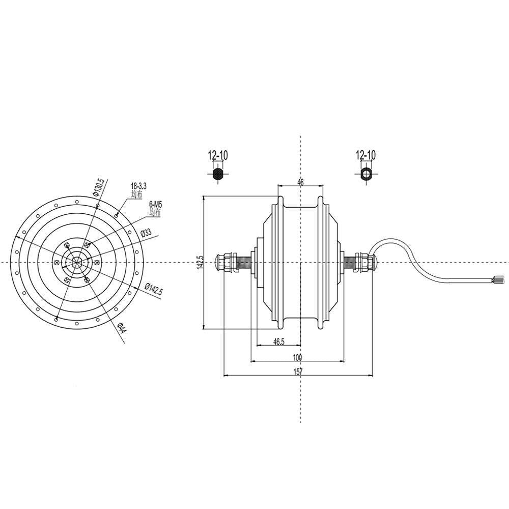 Bathrena Elektrofahrrad Umbausatz 20 Zoll E-Bike Conversion Kit 36V/48V Elektrofahrrad Vorderrad/Hinterrad Motor (48V 1000W Vorderrad)