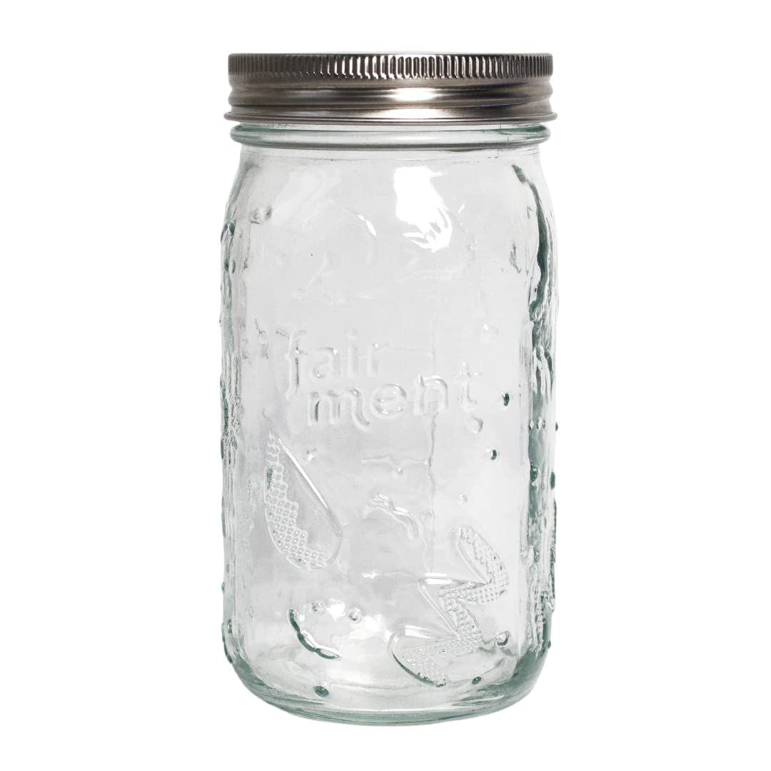 Fairment Original Jar 4er Set inkl. rostfreiem Edelstahldeckel - Fermentationsgläser - Einmachgläser vielseitige Verwendungen - 32oz (946ml) - 4 Stück