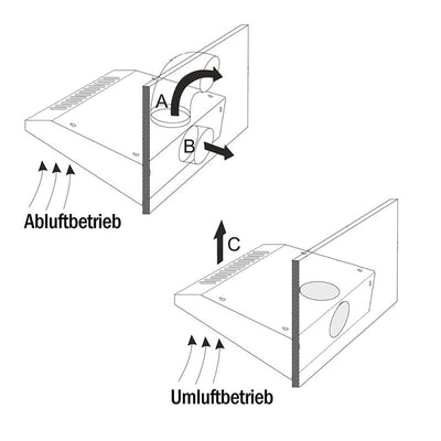 Doppelmotor Design Unterbau-Dunstabzugshaube NEG15-TDLS+ (Edelstahl, silber), Glas-Front mit Sensor Touch, 384 m³/h Umwälzleistung, Nachlauffunktion, Abluft und Umluftbetrieb