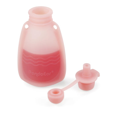 PandaEar Wiederverwendbare Silikon Babybrei Beutel, 4 Stück Quetschbeutel für Kleinkinder, BPA-freie Nachfüllbare Babybrei Aufbewahrung, 5,5 oz/156 ml Babynahrungsbeutel