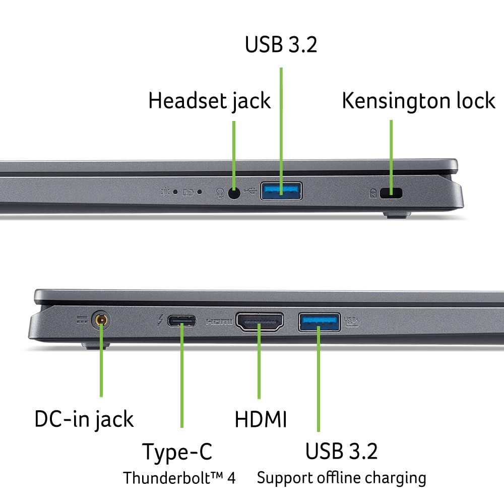 Acer Aspire 15 (A15-51M-55AY) Laptop | 15,6" WQHD IPS Display | Intel Core 5 120U | 16 GB RAM | 512 GB SSD | Intel Grafik | Windows 11 | QWERTZ Tastatur | grau