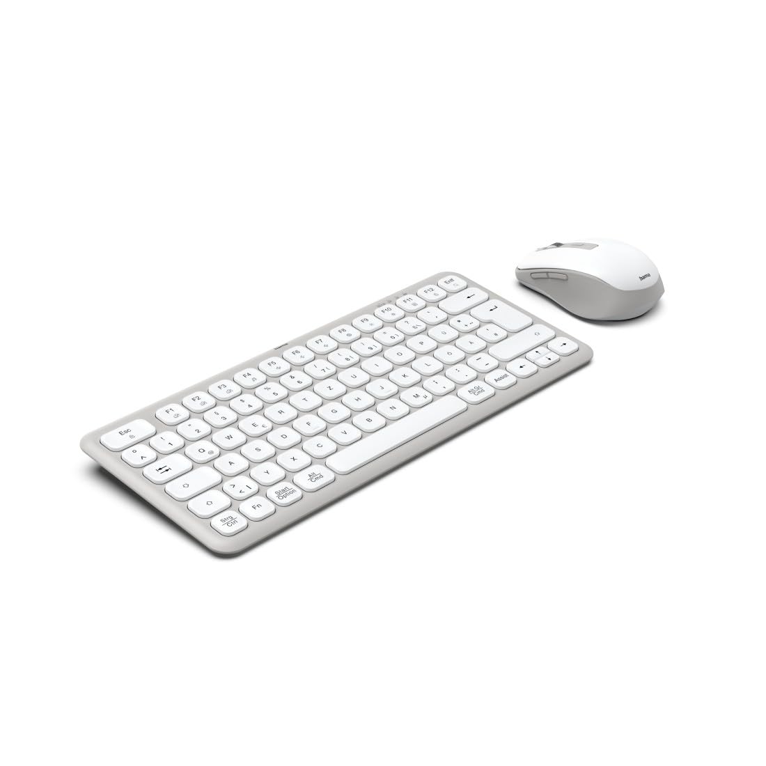 Hama Tastatur Maus Set kabellos (Multi Device Tastatur und Maus mit Bluetooth/Funk für PC, Smartphone, Tablet, klein, mit Batterien, leise Scissortasten, Multimedia Tasten, deutsches QWERTZ-Layout)