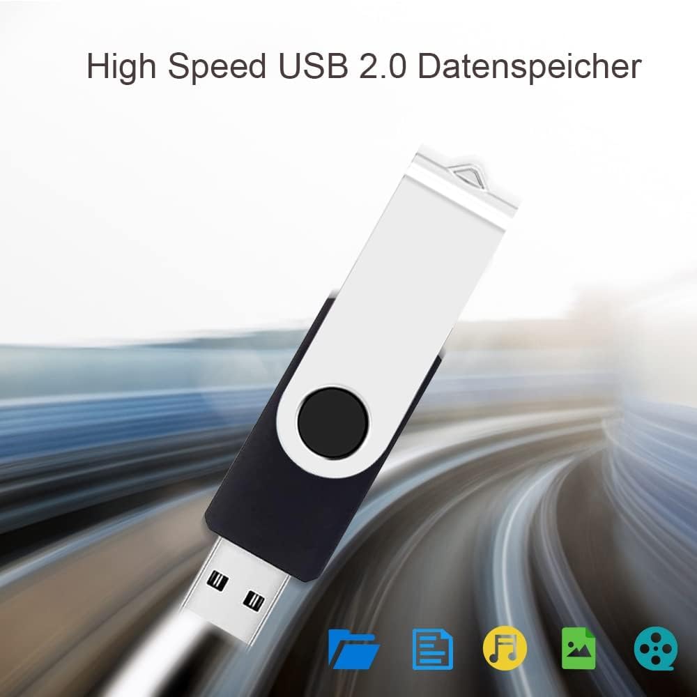 ABLAZE USB Stick 16GB 20 Stück, High Speed USB 2.0 Speicherstick Swivel Datenspeicher Metall Memory Sticks Flash Drive