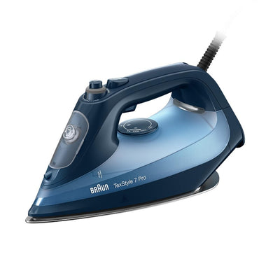 Braun TexStyle 7 Pro Dampfbügeleisen SI 7160 BL - Bügeleisen mit Freeglide 3D Bügelsohle, Vertikaldampf, 3000 Watt, Blau