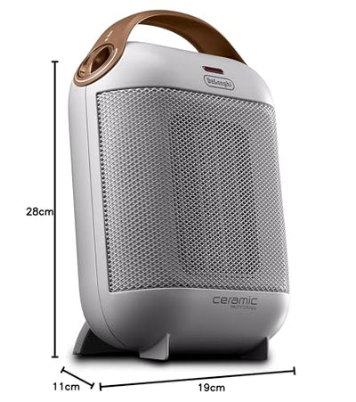 De'Longhi Capsule HFX30C18.IW Keramikheizer – Mobiler Heizlüfter mit 1.800 W, 2 Heizstufen, Anti-Frost-Funktion, für Räume bis 55 m³, Weiß