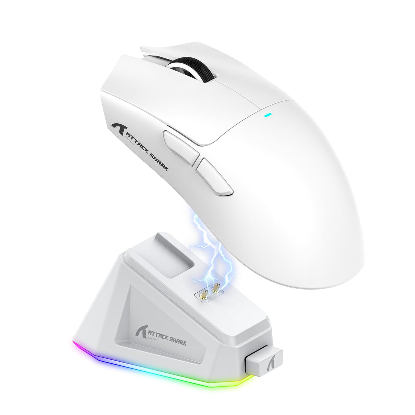 ATTACK SHARK X11 Gaming Mouse mit Magnetic Charging Dock, PixArt PAW3311 Gaming Sensor, BT/2.4G Wireless/Wired Gaming Mouse, 22000 DPI, Office Mice Gamer Mice Mice for Win11/Xbox/PS/Mac (White)