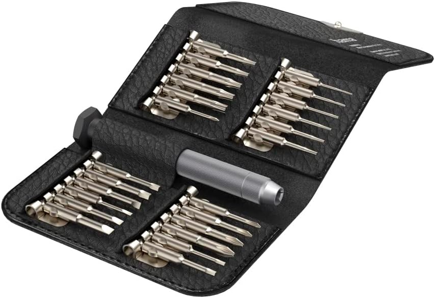 Hama Feinmechaniker Schraubendreher Mini (u.a. Kreuzschlitz, Schlitz, Torx Reparatur-Set magnetisch für Brille, Uhr, Laptop, Tablet, Handy, Kamera, Modellbau) Screwdriver, Werkzeugset 25-teilig