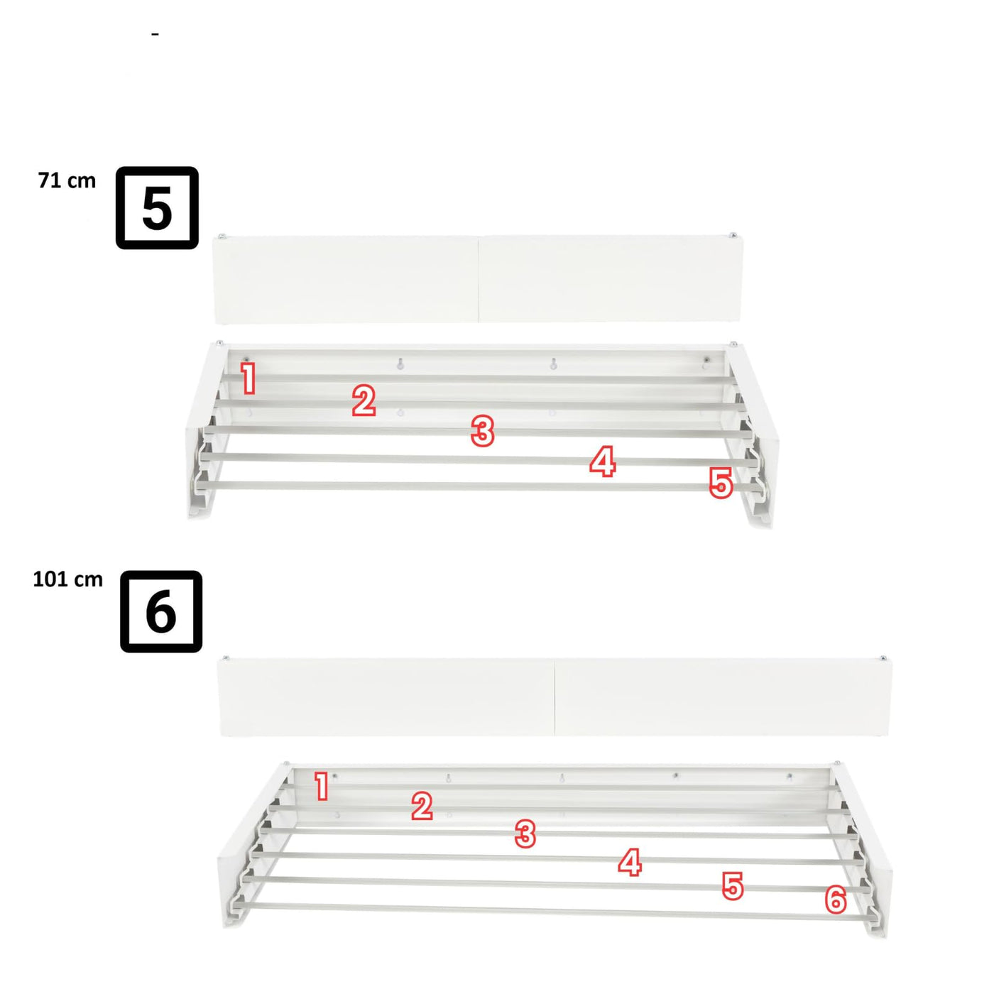 foxydry Hide Wandwäschetrockner für Wand und Balkon, Wäscheständer für Außen- und Innenbereich, klappbar, 101 x 50 x 11,5 cm (101 cm, Weiß (Limited Edition))