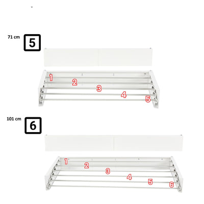 foxydry Hide Wandwäschetrockner für Wand und Balkon, Wäscheständer für Außen- und Innenbereich, klappbar, 101 x 50 x 11,5 cm (101 cm, Weiß (Limited Edition))