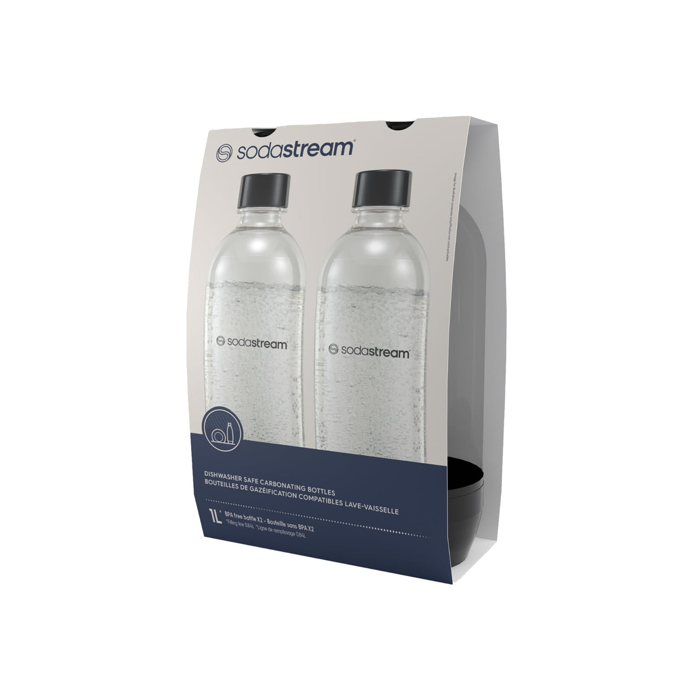 SodaStream DuoPack Tritan 1L Ersatzflaschen für alle gängigen Wassersprudler mit Kunststoff-Flaschen mit Schraubgewinde, 2X 1 L PET-Flasche, Schwarz
