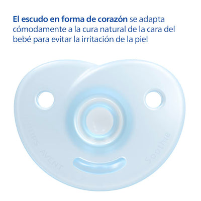 Philips Avent Soothie – BPA-freier Schnuller für Babys von 0 bis 6 Monaten, blau/hellblau (Modell SCF099/21)