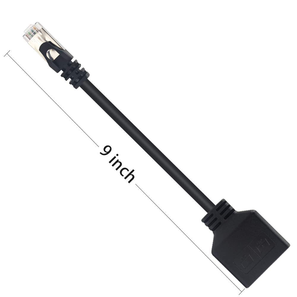 Duttek LAN Splitter, RJ45 LAN verteiler 1 auf 2, 1 männlich zu 2 weiblich Adapter für Ethernet CAT 5/CAT 6 LAN Ethernet Kabel Extender Netzwerk Adapter Stecker (1 Paar)