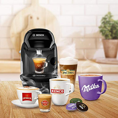 Bosch Tassimo Style Kapselmaschine TAS1102 Kaffeemaschine by, 70 Getränke, vollautomatisch, geeignet für alle Tassen, platzsparend, 1400 W, schwarz