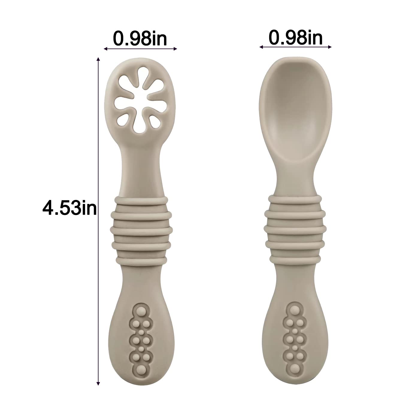 PandaEar Silikon Babylöffel Lernlöffel blw Löffel, 6 Stück Weich Esslernlöffel Baby Löffel Brei ab 4 6 Monaten zum Selber Essen, BPA frei Breilöffel Baby Spoon Self Feeding