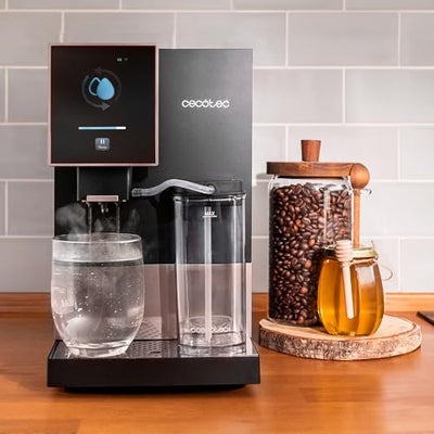 Cecotec Kompakte Superautomatische Kaffeemaschine mit Wifi Cremmaet Compactccino Connected Black Rose. 1350W, 19 Bar, TFT-Bildschirm und APP, Mahlwerk, Milchtank 400 ml und 1 Liter Wasser