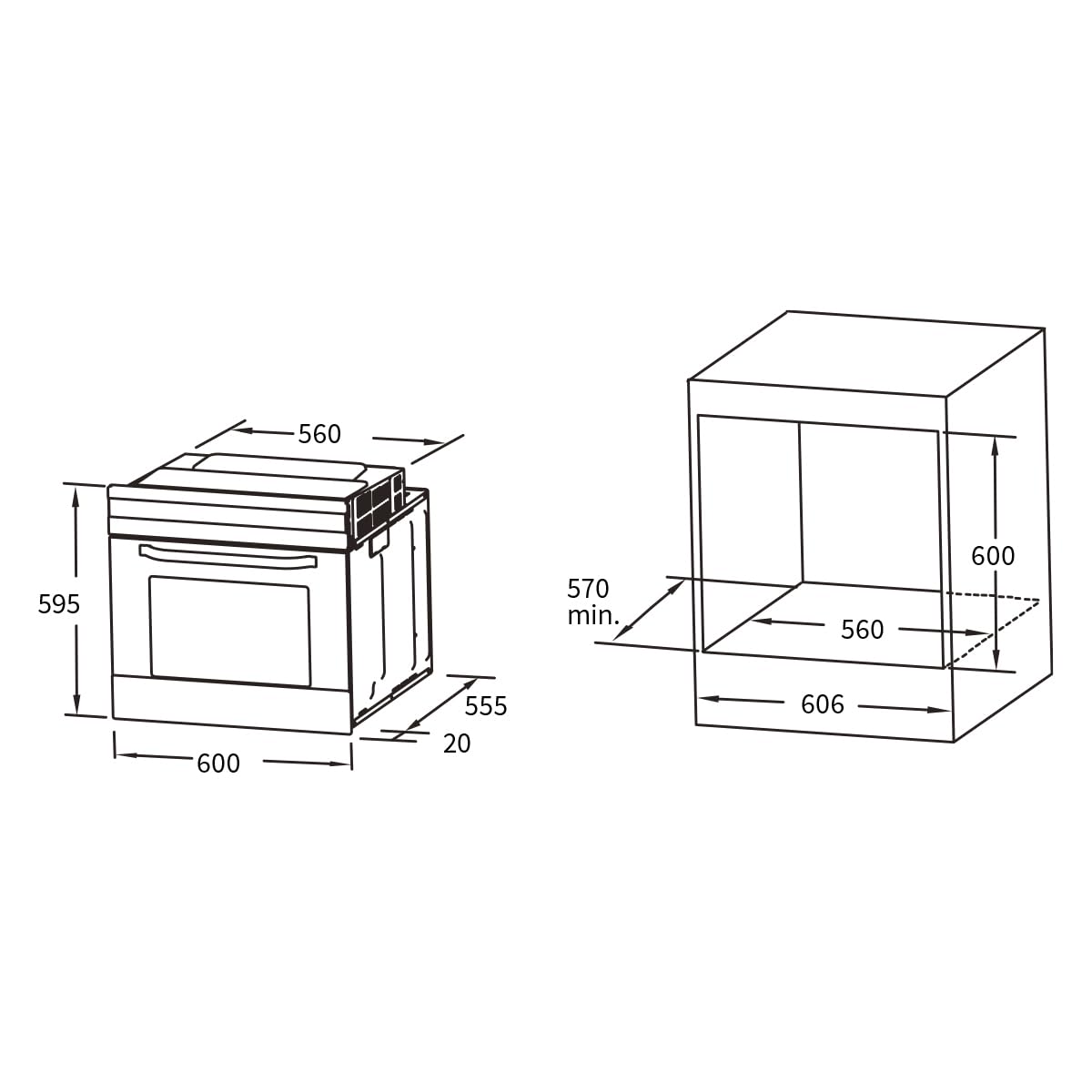 Autarkes Herdset: 60cm Einbaubackofen BO8805SS + 59cm Kochfeld CH5901RL | Grill | Heißluft | Automatik-Timer | 2-fach Wärmeschutzverglasung | Kindersicherung | Knebelbedienung | SET8805CH59RL