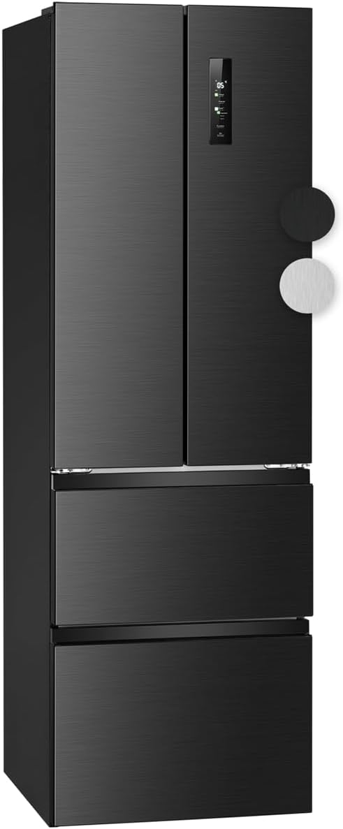 Bomann® French Door Kühlschrank No Frost | Kühl-Gefrier-Kombinationen mit Total No Frost | Kühlschrank mit Gefrierfach 400L | Side by Side Kühlschrank mit MultiAirflow-System | KG 7354 schwarz-inox