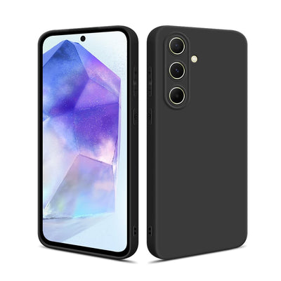 HSP Hülle für Samsung Galaxy A55 5G [Staubabweisend] Handyhülle | Premium TPU Silikon Case Schutzhülle | Kratzfest Stoßfest Fallschutz | Kameraschutz Displayschutz | Passgenau Dünn Matt | Schwarz