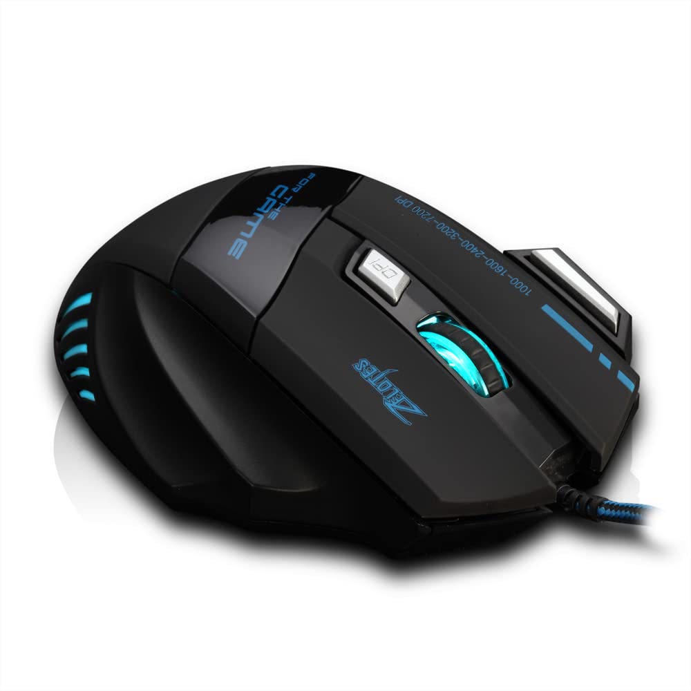 zelotes Gaming Maus,7200DPI PC Gamer Maus,USB LED Maus Verdrahtete,7 Tasten Ergonomische Maus mit Kabel,Computer Maus Mouse für PC, Mac