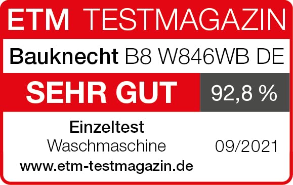 Bauknecht B8 W846WB DE Waschmaschine Frontlader/A/8kg/GentlePower-Technologie/AutoDose /kraftvolle Fleckenentfernung /Steam Hygiene Option/Direct Drive-Motor/Startzeitvorwahl /Kindersicherung, Weiß