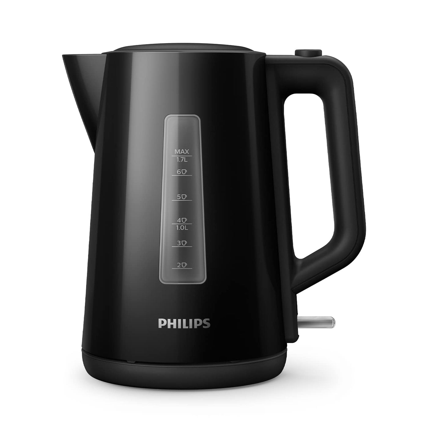 Philips Wasserkocher – 1.7 L Fassungsvermögen mit Kontrollanzeige, Pirouettenbasis, schwarz (HD9318/20)