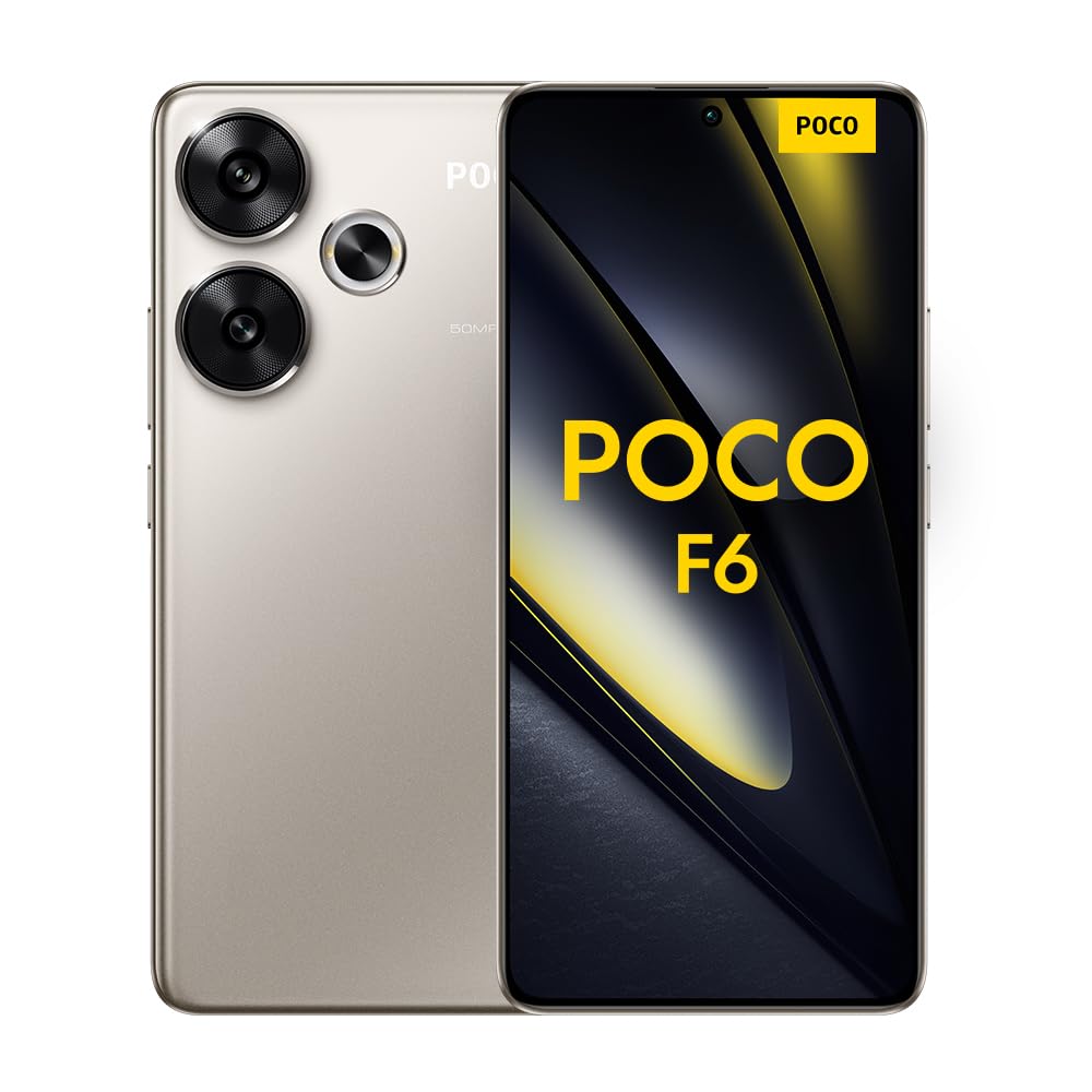 Smartphone Poco F6, téléphone mobile 8+256 Go sans contrat, 120 Hz 6,67'' Flow AMOLED, double caméra OIS 50 MP, 5000 mAh, 90 W TurboCharge, Dual-SIM, Or