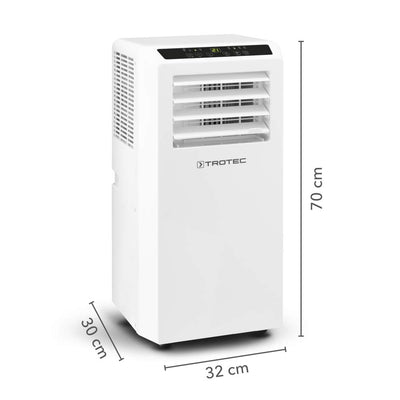 TROTEC Lokales Klimagerät mit Heizfunktion PAC 2010 SH mobile Klimaanlage 4-in-1 Kühlung, Beheizung, Ventilation, Entfeuchtung Klimagerät 2 kW 7.000 BTU/h für Raumgröße bis 26 m² und 65 m³