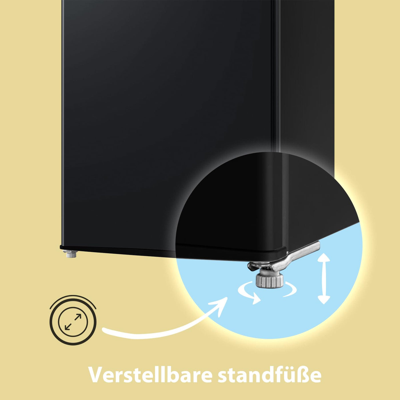 Comfee RCD80DK3(E) Kühlschrank mit Gefrierfach, 80L Kleiner Kühlschrank, Obst- und Gemüsefach, 84.5 cm H, 47.5 cm B, 110 kWh pro Jahr, Einstellbare Temperaturregelung, Verstellbare Füße, Schwarz