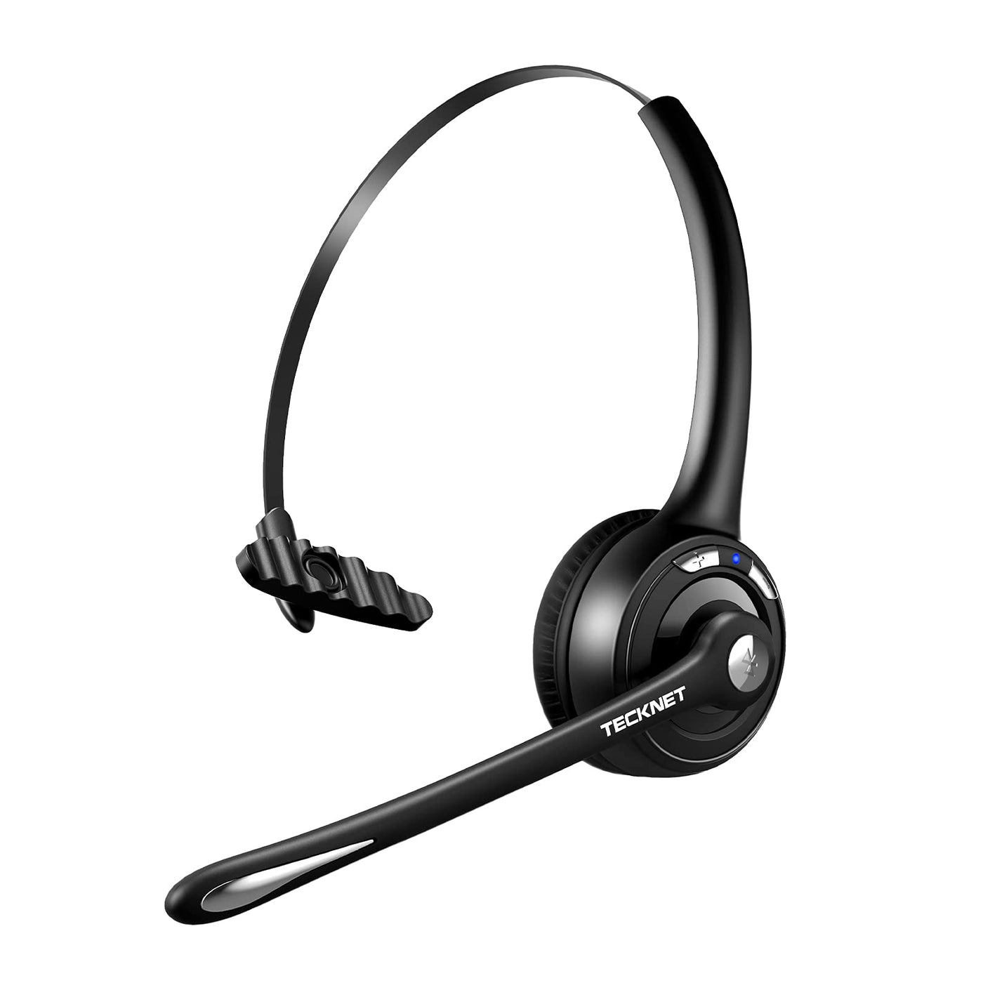 TECKNET Bluetooth Headset mit Mikrofon, kabelloses PC Headset, Rauschunterdrückung und Freisprechen Chat Headset für Computer, Callcenter, Telefonkonferenzen, Super Leicht, Ultra Komfort