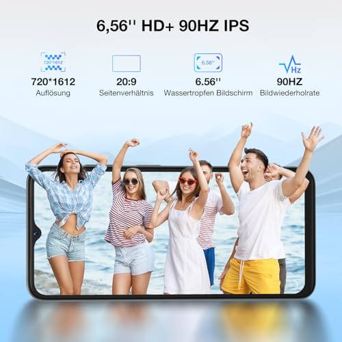 DOOGEE N55 Plus (20GB+128GB) Smartphone Ohne Vertrag Android 14 6.56" HD+ IPS Octa Core Hndy Ohne Vertrag, 5150mAh, 13MP+8MP, Dual SIM 4G Handy Günstig 5G WiFi Simlockfreie Handys, OTG, GPS, Face ID