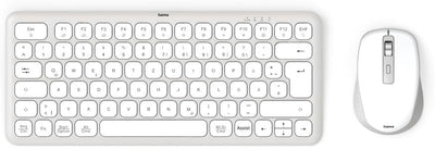 Hama Tastatur Maus Set kabellos (Multi Device Tastatur und Maus mit Bluetooth/Funk für PC, Smartphone, Tablet, klein, mit Batterien, leise Scissortasten, Multimedia Tasten, deutsches QWERTZ-Layout)