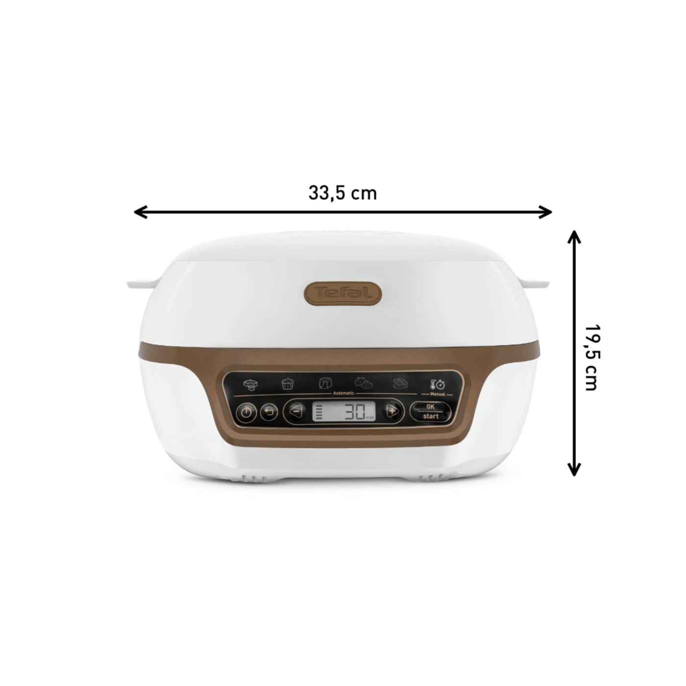 Tefal Kuchenmaschine, 5 automatische Programme zur Einstellung, 1 manueller Modus, 3 flexible Formen, 1 große Backform aus beschichtetem Stahl, kompatibel mit Crispybake, Cake Factory + KD802112